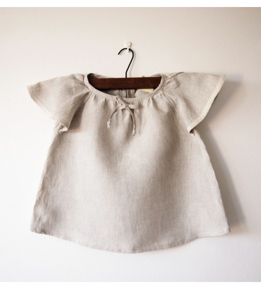 Limitovka - ľanová dievčenská košielka/blúzka